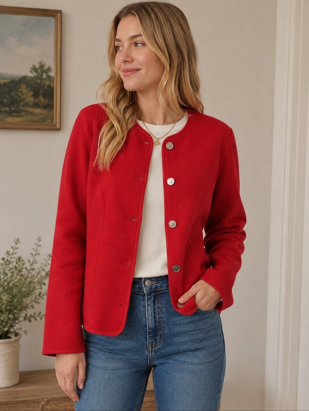 Scheiber Tracht & Mode Tirol Austria Red Wool Traditional Austrian Jacket Women'